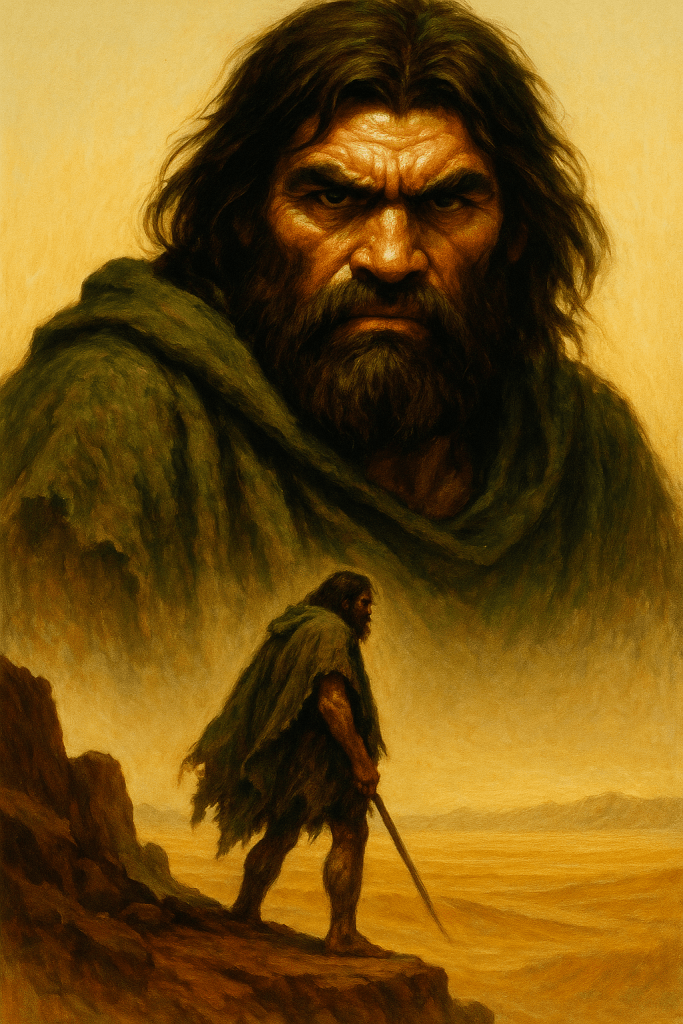 Exile from the sci-fi book series the descendant saga, MagnaVoy as he stands alone in the depths of the sea of sand.